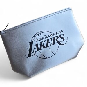 Los Angeles Lakers Silver Toiletry Bag Pouch 11x7x4 EUC